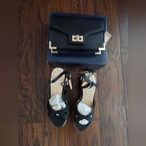 Black Wedges With Purse